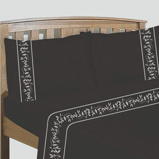 Sábanas Bordadas 144H  Flyaway 1.5 Plazas Negro